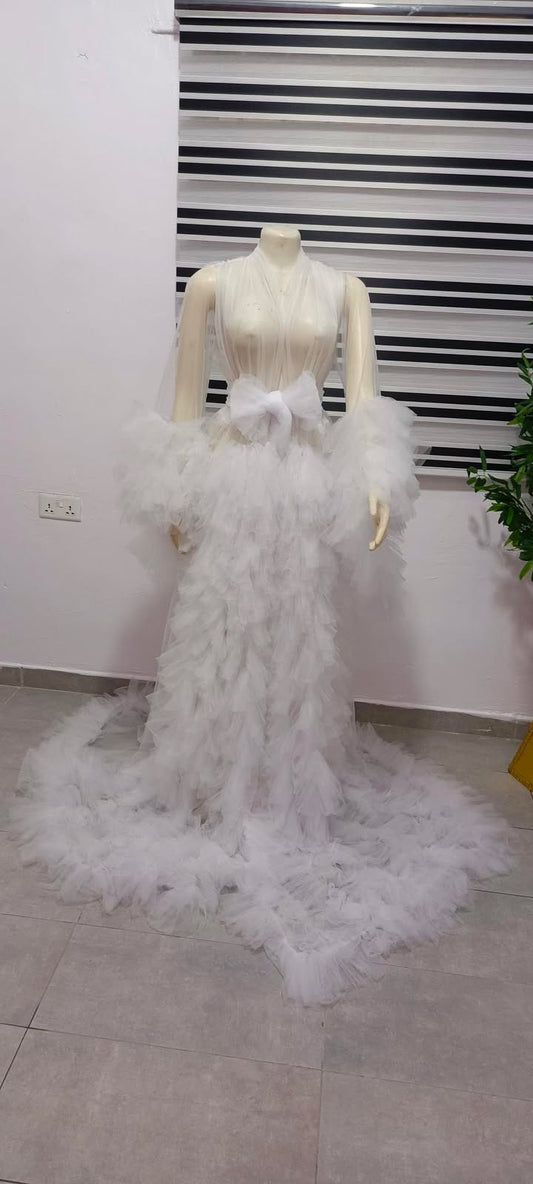 CHIC EN SILK - BRIDAL RUFFLE ROBE