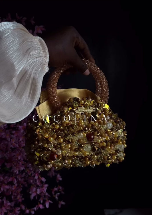 Chic En Silk - Gold Bespoke Handcrafted Beaded Bag